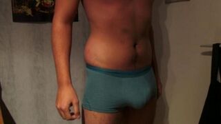 A man cums right into his underwear due to overexcitation