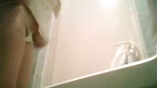 A girl graduated and pissed on the camera in the toilet