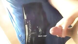 The guy was made a surprise cumshot while jerking off
