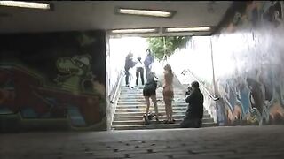 A girl was tied up and fucked on the street, her cries echoing everywhere