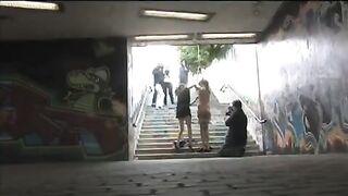 A girl was tied up and fucked on the street, her cries echoing everywhere