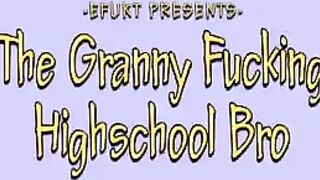 He managed to get his dick in the granny's crotch