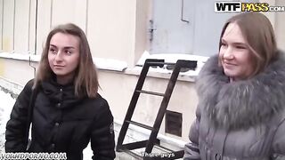 Two blondies found a guy and fucked him