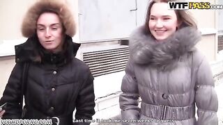 Two blondies found a guy and fucked him