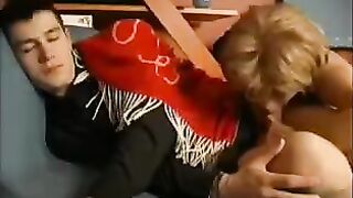 A hot blowjob from mom to wake up her son