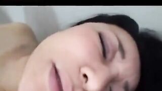 Old Japanese guy masturbates his dick with fingers and fucks
