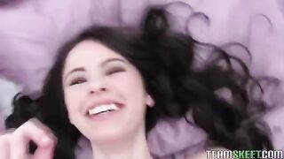 Amateur brunette girl fucks passionately with her boyfriend