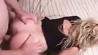 The husband roughly fucked his wife at her most sensitive spot