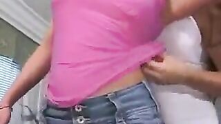 A girl with a nice piercing in her sweet pussy