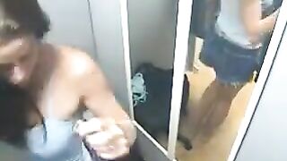 A naked girl was filmed by a hidden camera