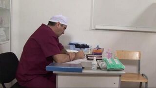 The doctor used a device to extend the girl's vagina during the examination