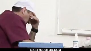 The doctor used a device to extend the girl's vagina during the examination