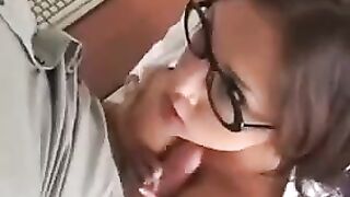A girl is having sex with her boss in a steamy office encounter