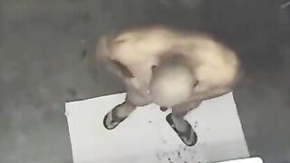 A hot naked guy was seen in the shower by a hidden camera