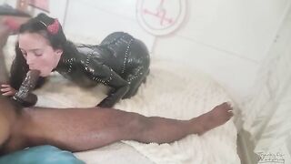 Halloween Succubus uses her powers to drain her man’s thick dick in a steamy scene