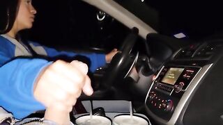Stepsister assists driver at the roadside in a daring scene