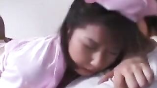 He washed out the dick from the vagina and cums heavily on the bed