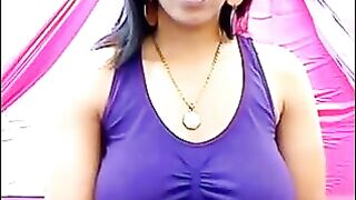 Her nipples are standing out of T-shirt and she's clearly excited
