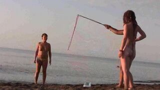 A sexy girl is not shy to show her body on the beach