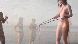 A sexy girl is not shy to show her body on the beach