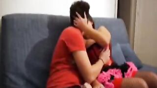 A couple shot a steamy homemade video with big natural tits
