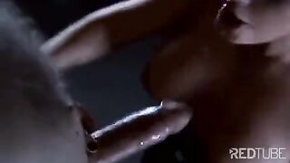 The related slave licks the pussy of the lady in this intense scene
