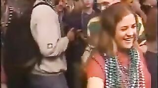 Busty girls in Mardi Gras costumes, let's get wild!