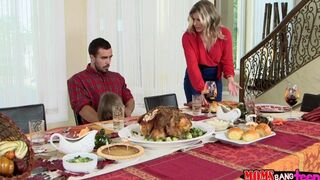 The family dinner turned into a passionate FFM threesome