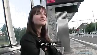Brunette beauty agreed to have sex for money in the open air