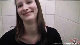 I paid for the girl's cock sucking and got fucked in the toilet