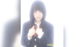 Hot Japanese schoolgirl masturbates alone, showing her pervert boyfriend her wet pussy