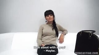 Czech girl fucked with a condom at the casting, episode 1
