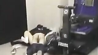The guy lowered his pants and had anal sex with his girlfriend in a daring spot