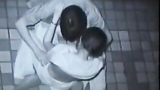 The guy lowered his pants and had anal sex with his girlfriend in a daring spot