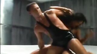 The long fight ended with oil and sex, and big tits