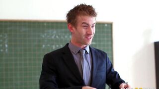 The teacher gave a lesson in intimacy to a naughty student