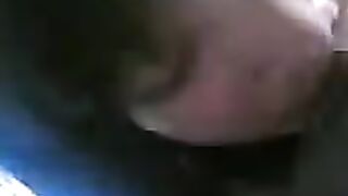 The girl carefully sucks her boyfriend's dick, but he breaks off prematurely