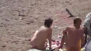 A group of naked girls are having bath in the sea