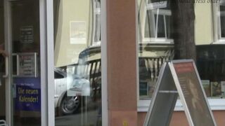 Girl walks on the street without panties, it's not polite