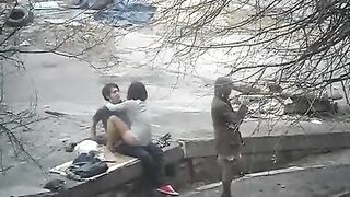 The guy photographed public sex with a girl on the street