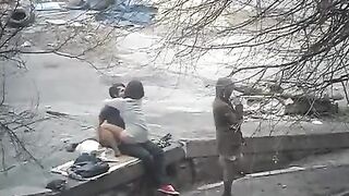 The guy photographed public sex with a girl on the street