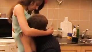 Father, being a true drunk, fucks his daughter in a steamy Russian scene
