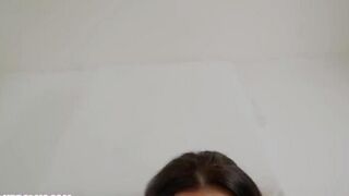 A cum shot in the face of a beautiful woman with big tits is quite a spectacle