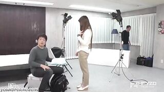 Japanese girl trying to be a model and attending a casting session