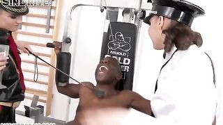 Negro man fucked two girls in their holes very good