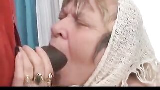The Negro man with a big cock fucks his grandmother