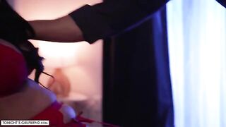 Sexy Jamie Michelle in stockings and lingerie, cheating in hotel, gets a great fuck