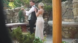 Double penetration for the newlyweds right on honeymoon