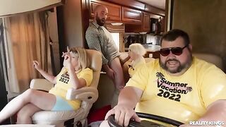 A girl in sexy clothes got into the car with a guy who picked her up