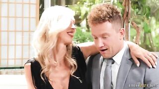 Hot FFM threesome sex with mature blondie and a guy in episode 6